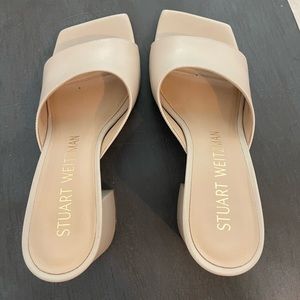 Stuart Weitzman Dune mules with original box and dust bag.